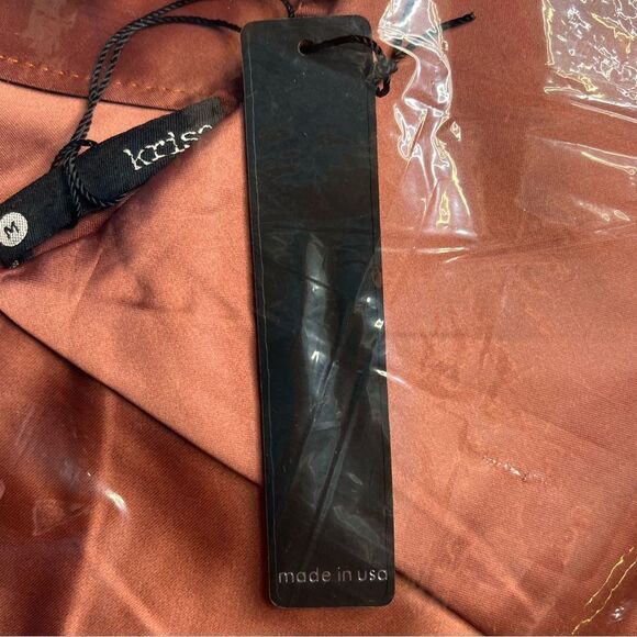 REVOLVE Krisa Asymmetrical Ruffle L/S Satin Style Blouse in Copper. Medium. NWT! - Picture 8 of 15